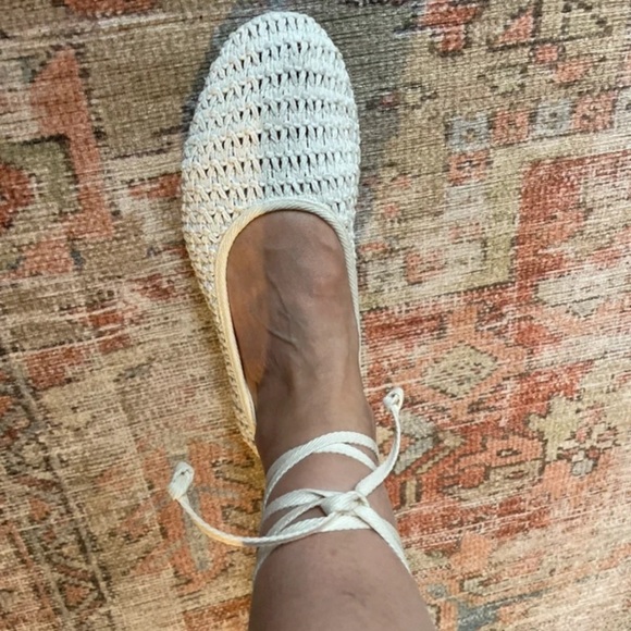 Off-White Crochet Women's Flats - Picture 2 of 3